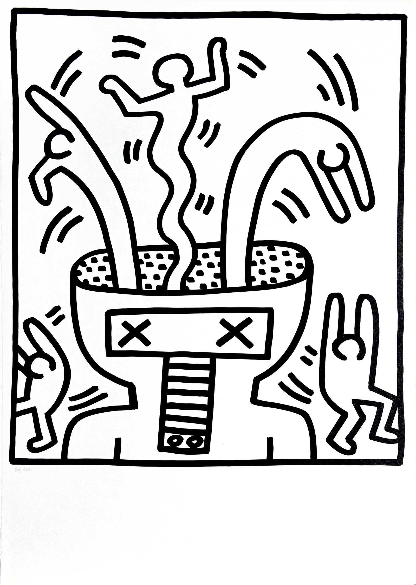 Keith Haring - Hazmat Ghosts (from Lucio Amelio Suite): Artist: Keith Haring Title: Hazmat Ghosts (from Lucio Amelio Suite) Year: 1983 Dimensions: 18.5in. by 13in. Edition: From the rare limited edition of 300 Publisher: Galerie Lucio Amelio Naples Suite: