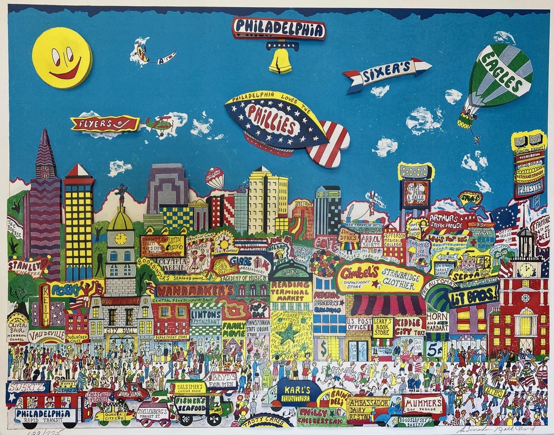 Al Schreiber and Jill Hand - Philadelphia 3D Construction: Artist: Al Schreiber and Jill Hand Title: Philadelphia 3D Construction Dimensions: 11in. by 14in. Edition: From the Rare Limited Edition Medium: Serigraphic 3D Construction Signature Details: Hand