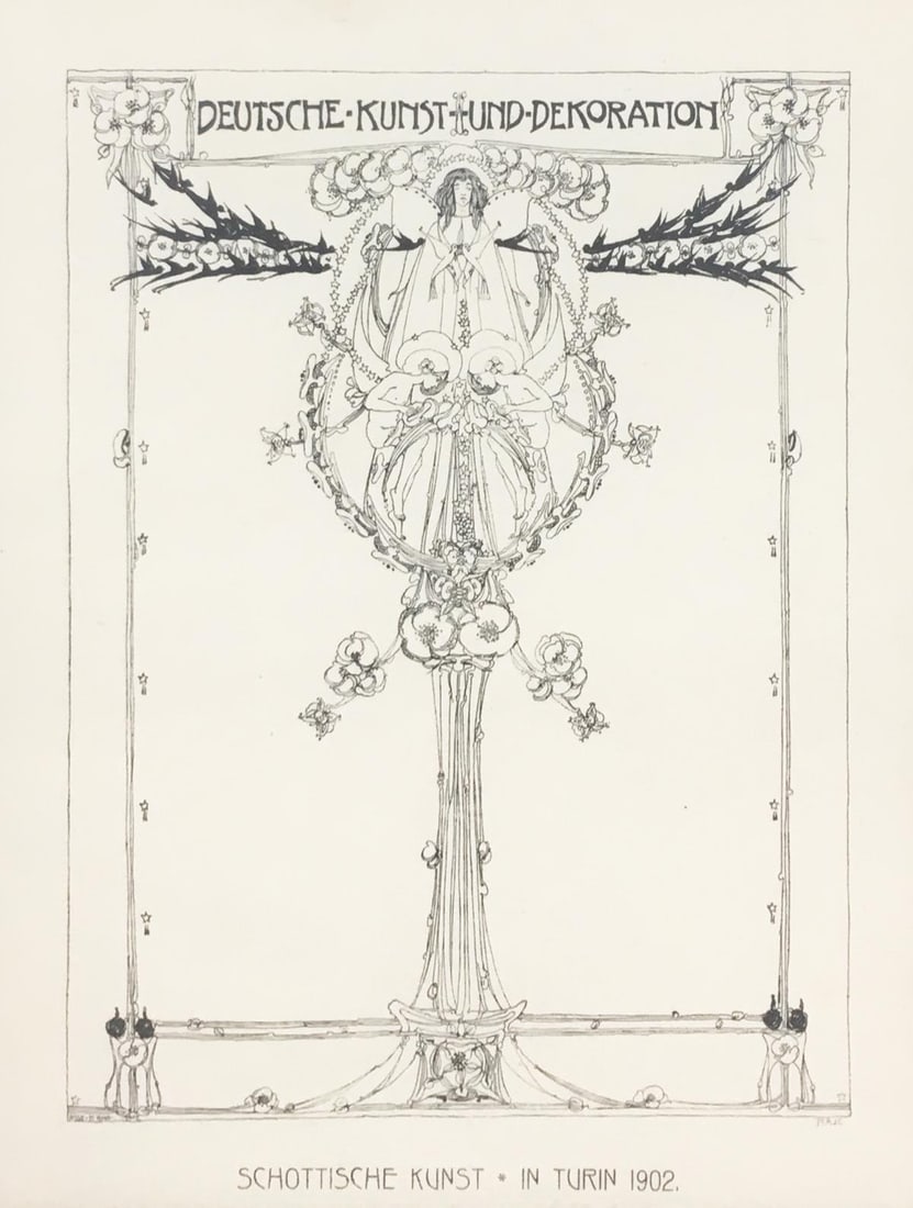 Scottische Turin - Deutsche Kunst un Dekoration: Artist: Scottische Turin Title: Deutsche Kunst un Dekoration Year: 1902 Dimensions: 11in. by 8in. Edition: From the Rare Limited Edition Medium: Lithograph on P