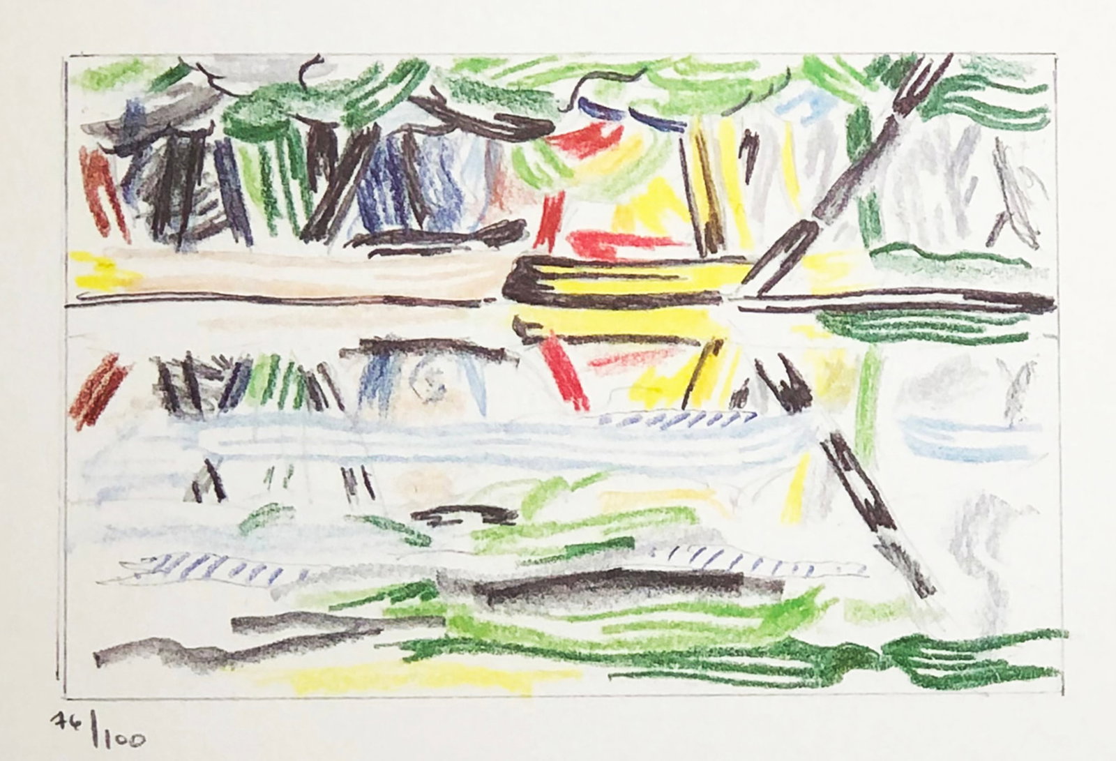 Roy Lichtenstein - Reflections: Artist: Roy Lichtenstein Title: Reflections Year: 1986 Dimensions: 10.25in. by 7.5in. Edition: From the limited edition of 100 Publisher: Harry N. Abrams New York Suite: Landscape Sketches Medium: