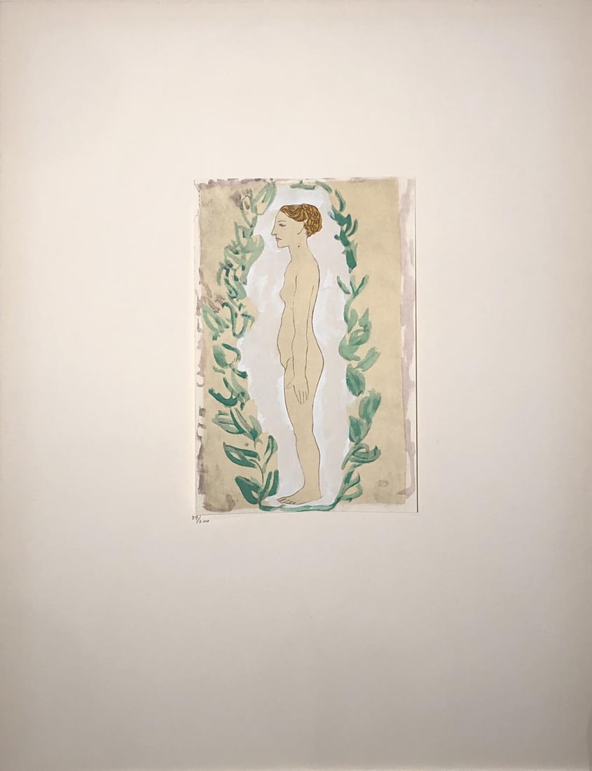 Pablo Picasso (After) - Femme Nue Debout: Artist: Pablo Picasso (After) Title: Femme Nue Debout Year: 1962 Dimensions: 19in. by 14 1/2in. Edition: From the rare limited edition of 200 Suite: Un Eventail Medium: Lithograph on Velin Arches