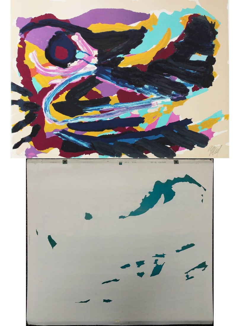 Karel Appel - Nesting Bird with Original Plates II: Artist: Karel Appel Title: Nesting Bird with Original Plates II Year: 1978 Dimensions: 21 1/2in. by 29in. Edition: From the Rare Limited Edition of 160 Medium: Original Lithograph in Colors/ Original
