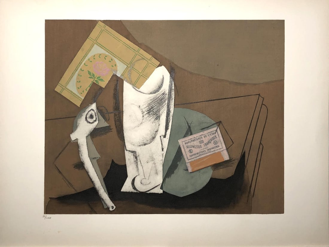 Pablo Picasso (After) - Nature Morte a la Pipe Collage (1 of 1)