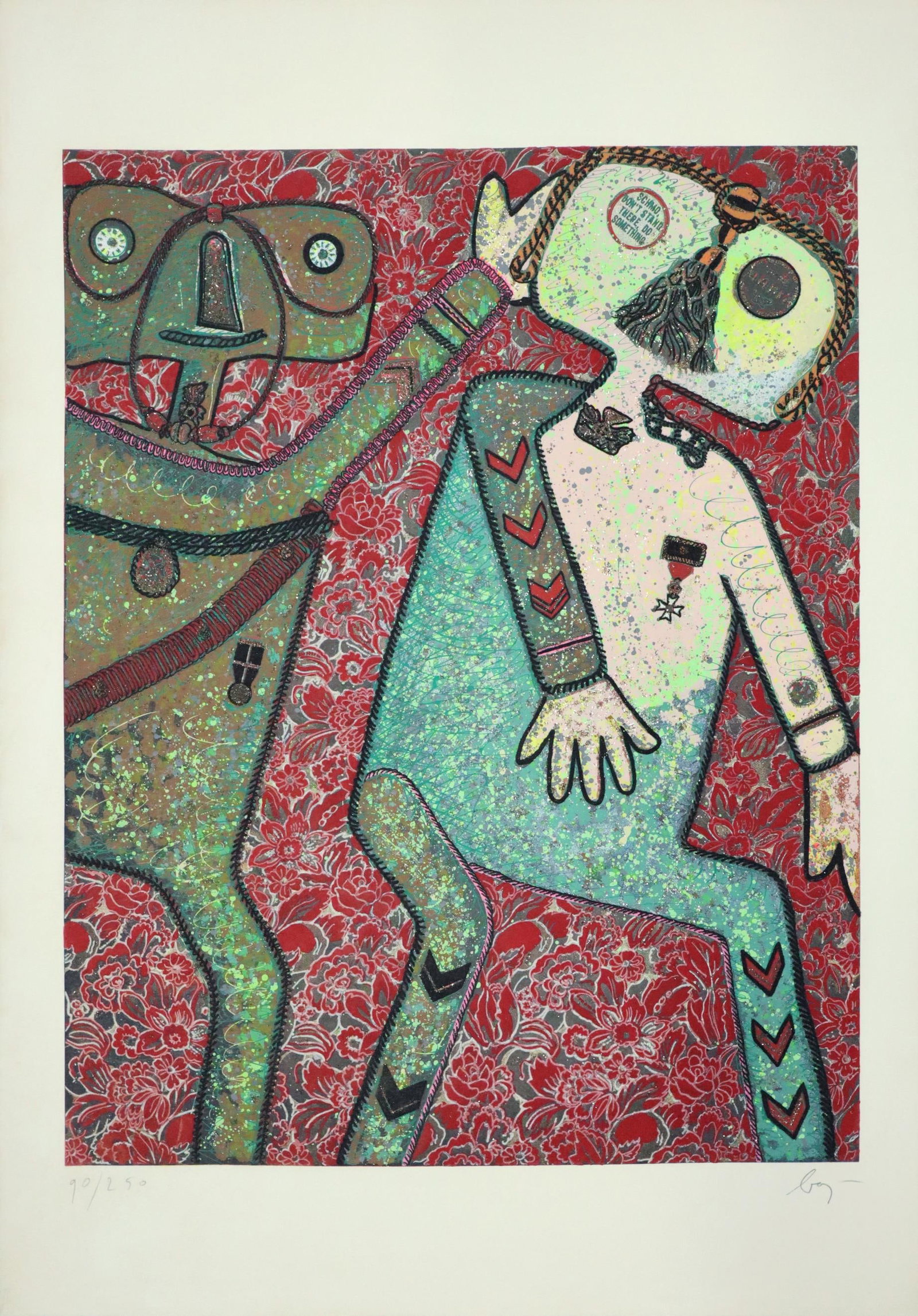 Enrico Baj - La Comte De Hornes Et Guillame De Nassau: Artist: Enrico Baj Title: La Comte De Hornes Et Guillame De Nassau Year: 1973 Dimensions: 23 3/4in. by 29 1/2in. Edition: From the rare limited edition of 250 Medium: Original Polymaterial Screen