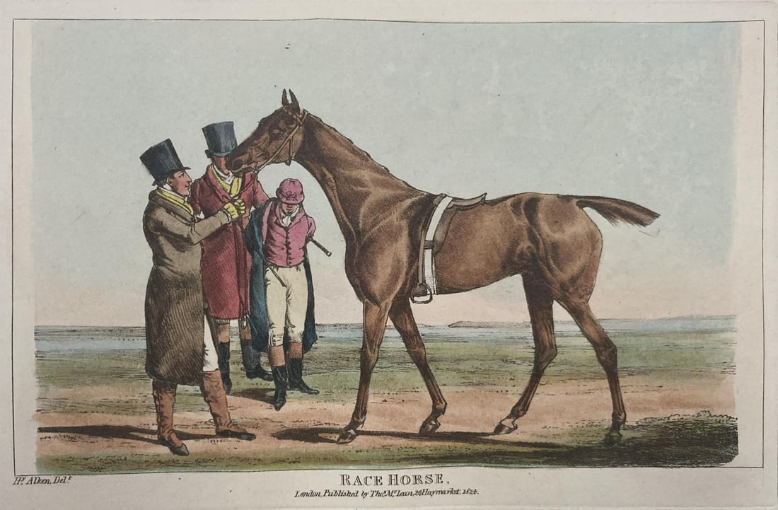 Henry Alken - Race Horse: Artist: Henry Alken Title: Race Horse Year: 1825 Dimensions: 10in. by 14. Edition: From the Rare Limited Edition Publisher: Howlett and Brimmer Suite: The National Sports of Great Britain Medium: