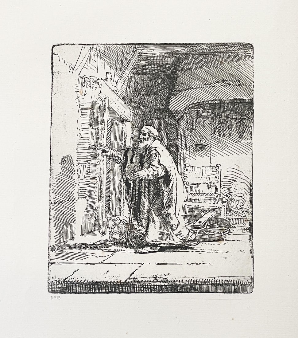 Rembrandt van Rijn - Tobie Aveugle (After): Artist: Rembrandt van Rijn Title: Tobie Aveugle Year: 1897 Dimensions: 17 5/8in. by 12 3/8in. Edition: From the rare limited edition of 500 Publisher: A. Quanti