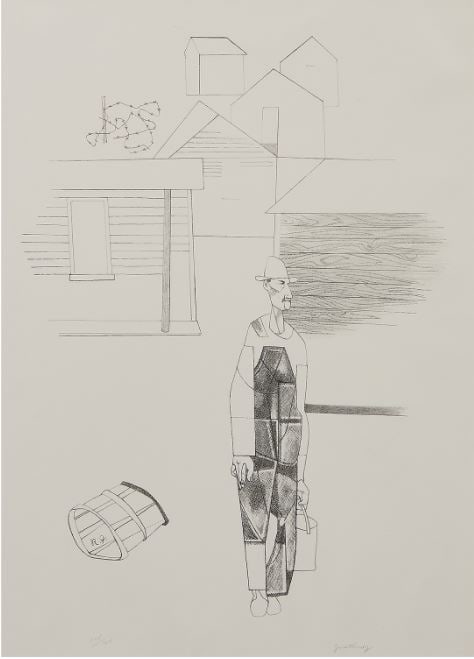 Robert Gwathmey - Sharecropper: Artist: Robert Gwathmey Title: Sharecropper Year: 1969 Dimensions: 30in. by 22in. Edition: From the rare limited edition of 125 Medium: Lithograph Co