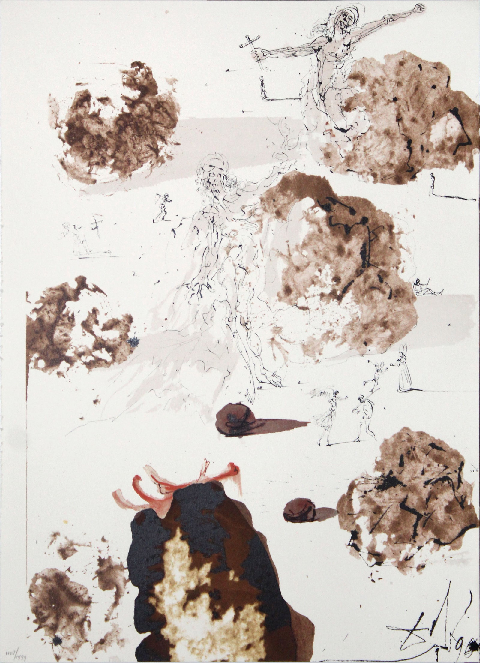 Salvador Dali - All Nations In The Valley Of Jehoshaphat: Artist: Salvador Dali Title: All Nations In The Valley Of Jehoshaphat Year: 1967 Dimensions: 13 3/4 x 19 in. Edition: From the rare limited edition of 1499 Publisher: Rizzoli Editions, Milan Suite: