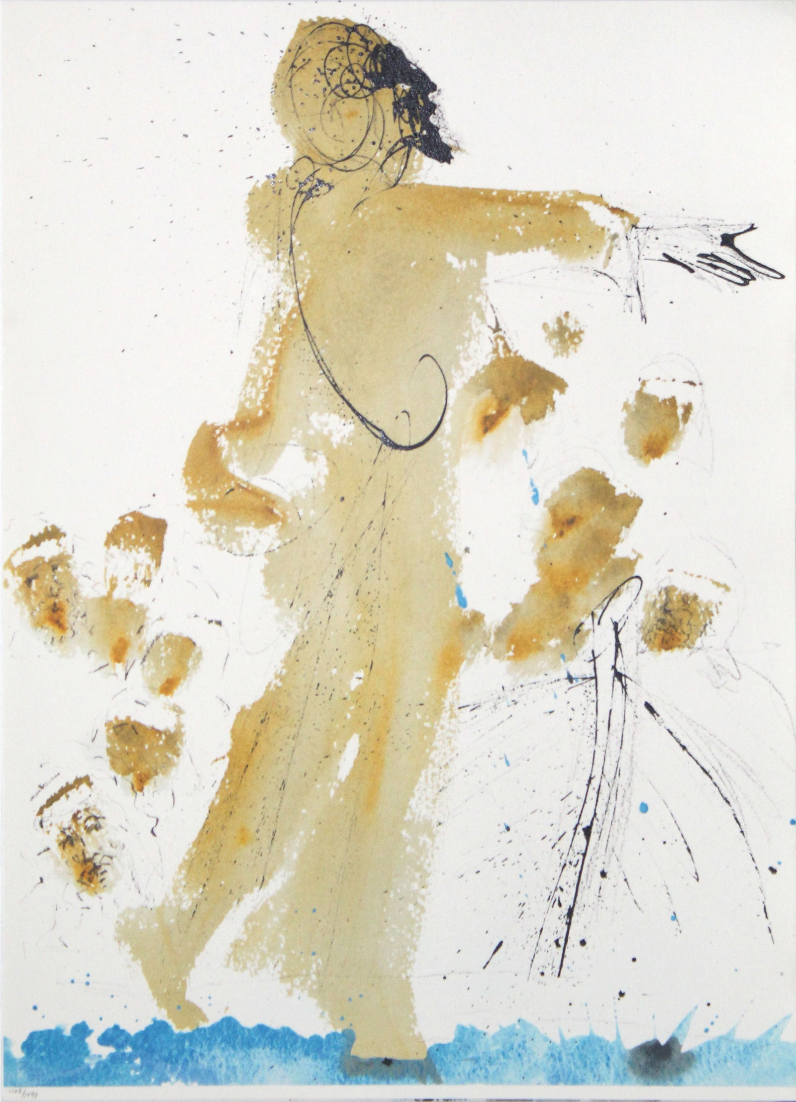 Salvador Dali - Jesus Walking On The Sea: Artist: Salvador Dali Title: Jesus Walking On The Sea Year: 1967 Dimensions: 13 3/4 x 19 in. Edition: From the rare limited edition of 1499 Publisher: Rizzoli Editions, Milan Suite: Biblia Sacra