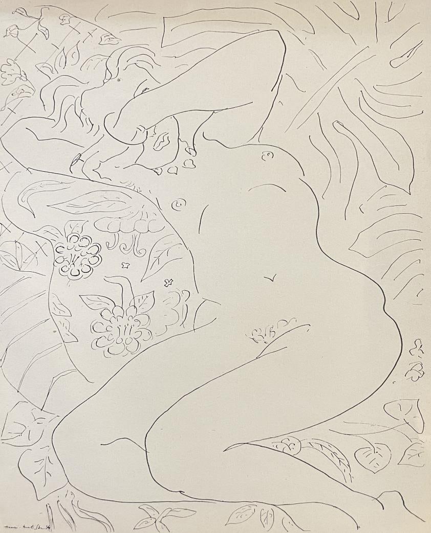 Henri Matisse (After) - Untitled: Artist: Henri Matisse (After) Title: Untitled Year: 1943 Dimensions: 9.5in. by 12.5in. Edition: From the rare limited edition Publisher: Martin Fabiani Editeur Suite: Dessins: Themes et Variations