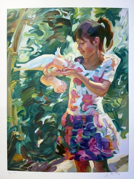John Asaro - White Cockateil: Artist: John Asaro Title: White Cockateil Dimensions: 28in. by 35in. Edition: From the rare limited edition of 195 Medium: Original Serigraph in colors on paper Condition: Mint Signature Details: