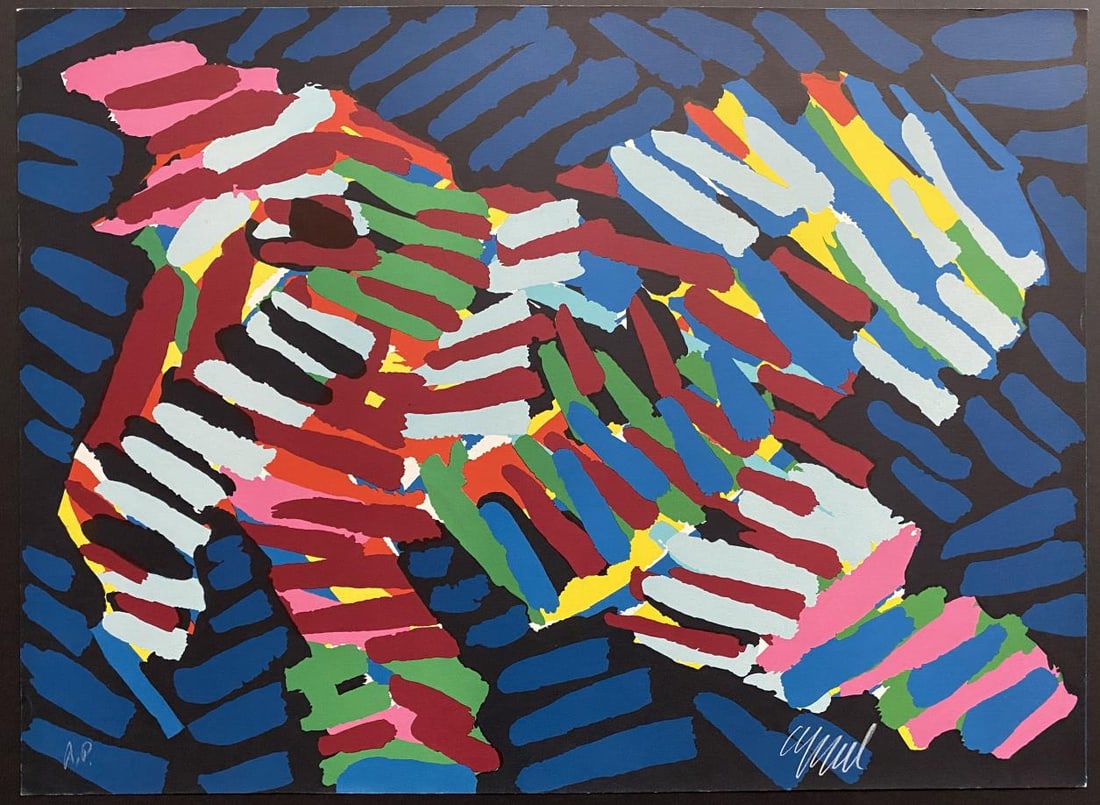 Karel Appel - Untitled Cat II: Artist: Karel Appel Title: Untitled Cat II Year: 1979 Dimensions: 24 5/8in. by 30 1/4in. Edition: From the rare limited Artist Proof edition Publisher: London Arts Inc. Detroit Suite: Cats Portfolio