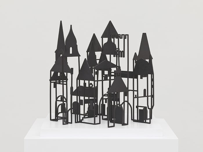 Julian Opie - Bastide 2: Artist: Julian Opie Title: Bastide 2 Year: 2021 Dimensions: 10 5/8in. by 11 3/4in. Edition: From the rare limited edition of 20 Medium: 3D-Printed Sculpture mounted onto Corian Base Condition: