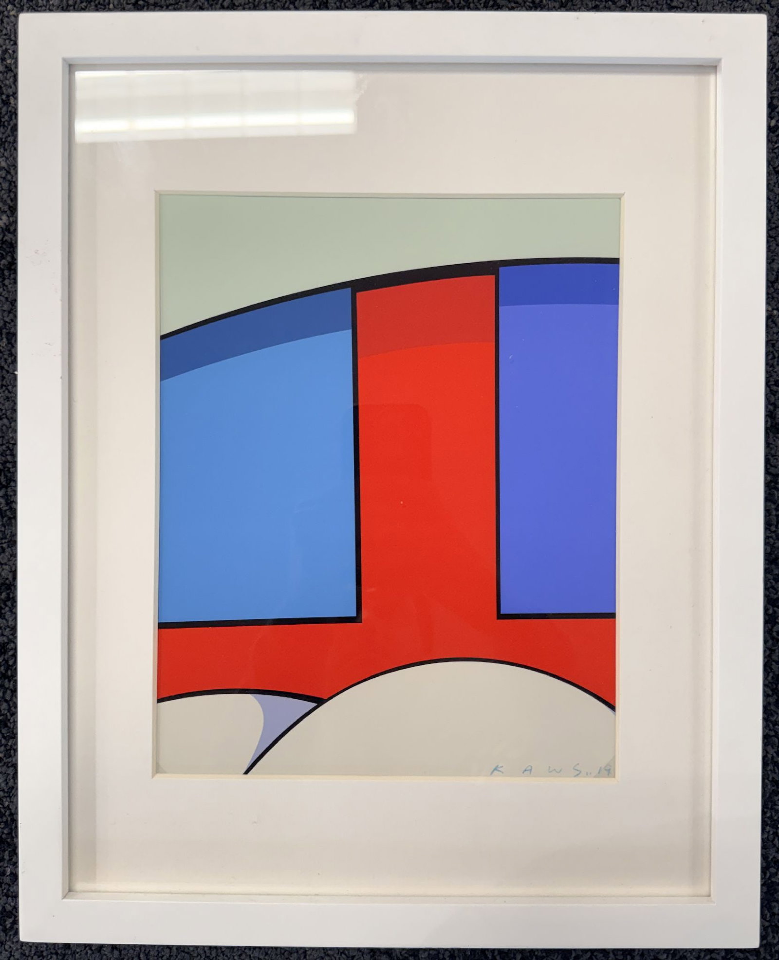 KAWS - KAWS X MOCAD: Artist: KAWS Title: KAWS X MOCAD Year: 2019 Dimensions: 9 3/8 x 7 1/2 in. Edition: From the limited edition of 250 Publisher: Published by MOCAD to accompany the Alone Again exhibition Medium: Screen