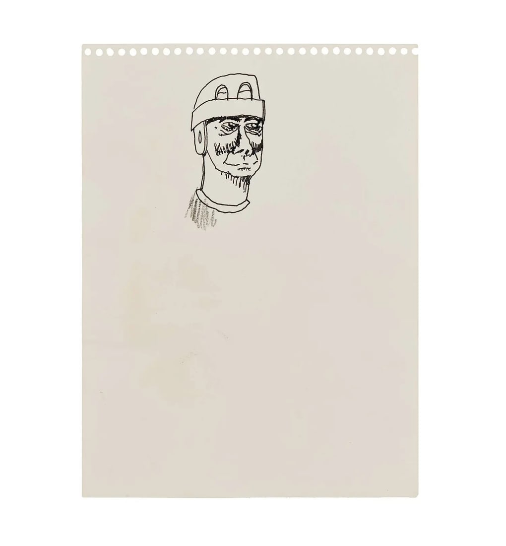 Jerry Garcia - Man in Helmet: Artist: Jerry Garcia Title: Man in Helmet Year: 1986 Dimensions: 8 x 6 in. Edition: Original work of art Medium: Graphite on Paper Condition: Excellent Comes with Letter of authenticity and