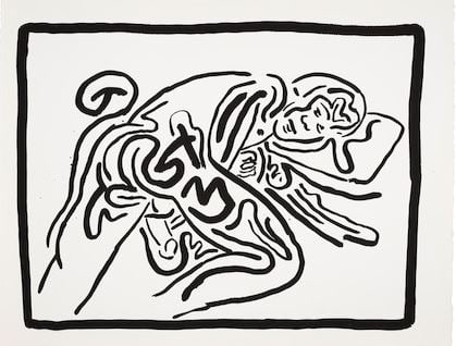 Keith Haring - Untitled I from "Bad Boys": Artist: Keith Haring Title: Untitled I from "Bad Boys" Year: 1986 Dimensions: 19 7/8in. by 25 3/4in. Edition: Unnumbered Proof Outside the Limited Edition of 30 Pub