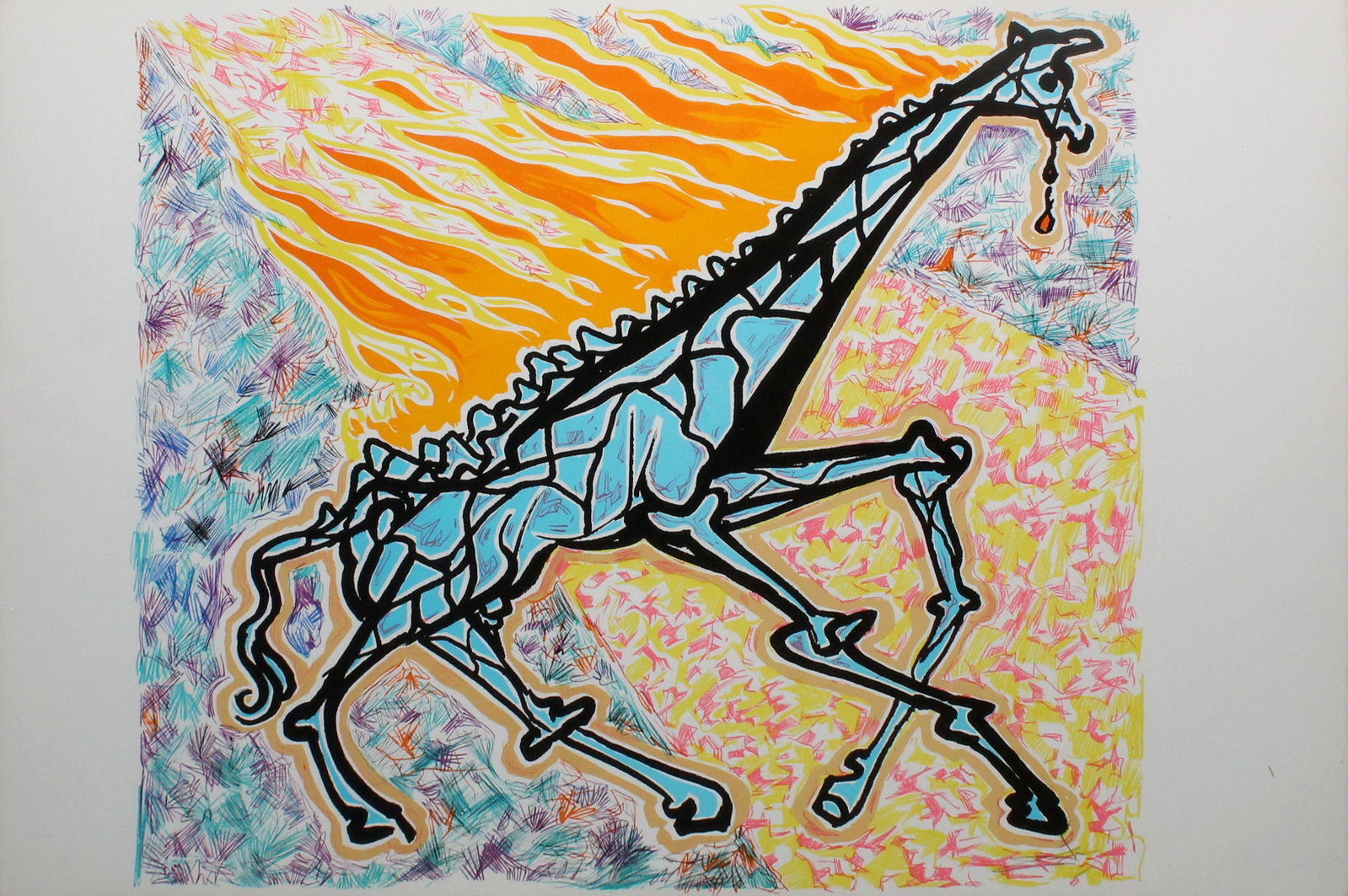 Salvador Dali - Le Girafe en Feu (Giraffe Afire): Artist: Salvador Dali Title: Le Girafe en Feu (Giraffe Afire) Year: 1976 Dimensions: 18 3/4 x 25 1/2 in. Edition: From the rare limited edition of 250 Suite: Le Jungle Humaine Medium: Original color