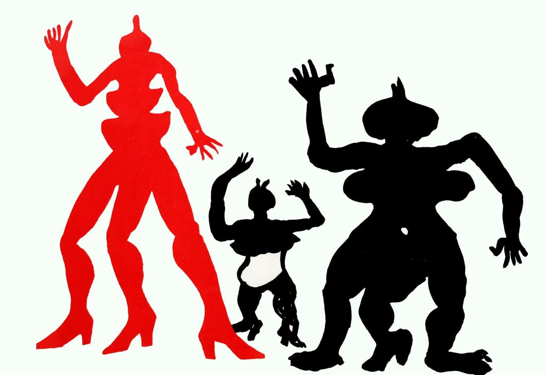 Alexander Calder - Derriere Le Miroir (Three Acrobats): Artist: Alexander Calder Title: Derriere Le Miroir (Three Acrobats) Year: 1975 Dimensions: 25in. by 22in. Edition: From the rare limited edition Suite: Derriere Le Miroir</