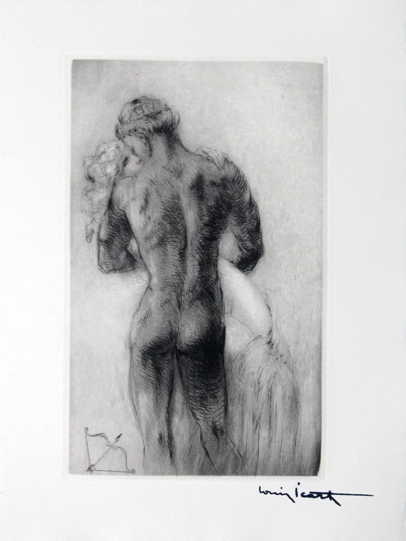 Louis Icart - Untitled from "Les Amours de Psyche de: Artist: Louis Icart Title: Untitled from "Les Amours de Psyche de Cupidon" Year: 1949 Dimensions: 12 1/2in. by 9 3/4in. Edition: From the rare limited edition Publisher: Editions de la Cite Suite: