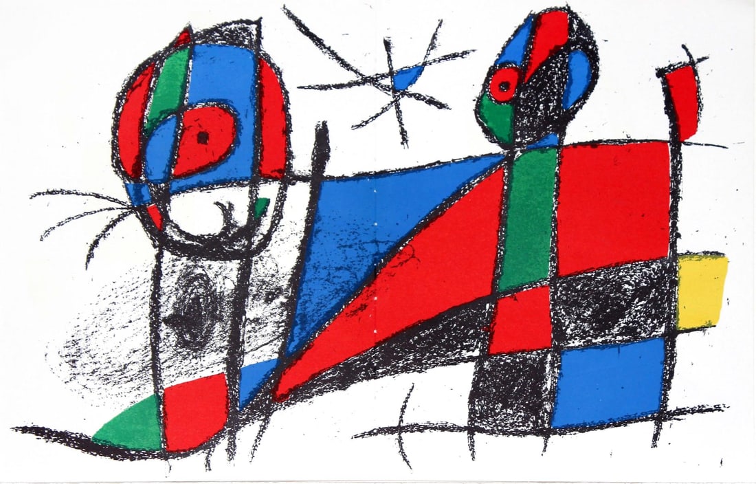 Joan Miro - Lithographie Originale VI: Artist: Joan Miro Title: Lithographie Originale VI Year: 1975 Dimensions: 16in. by 20in. Edition: From the rare limited edition Publisher: Leon Amiel New York Suite: Joan Miro Lithographe II Medium: