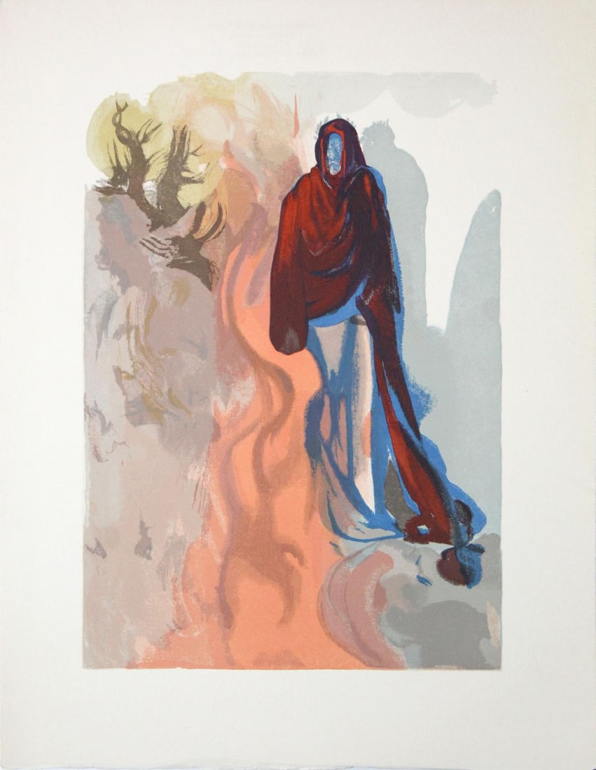Salvador Dali - The Waterfall at Phlegethon: Artist: Salvador Dali Title: The Waterfall at Phlegethon Year: 1964 Dimensions: 13in. by 10in. Edition: From the rare limited edition Publisher: Les Heures Claires Paris Suite: Inferno Canto from the