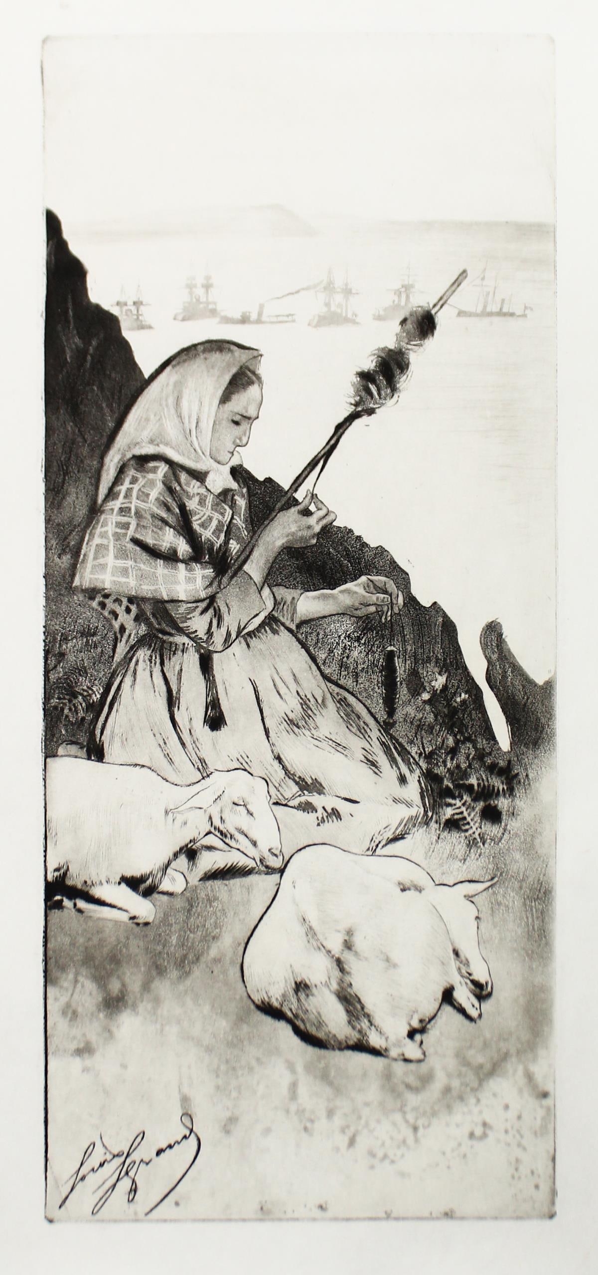 Louis Auguste Mathieu Legrand - La Sirene: Artist: Louis Auguste Mathieu Legrand Title: La Sirene Year: 1892 Dimensions: 12 1/2in. by 19 1/2in. Edition: From the Rare Limited Edition Medium: Etching and Aquatint on Paper Condition: Excellent
