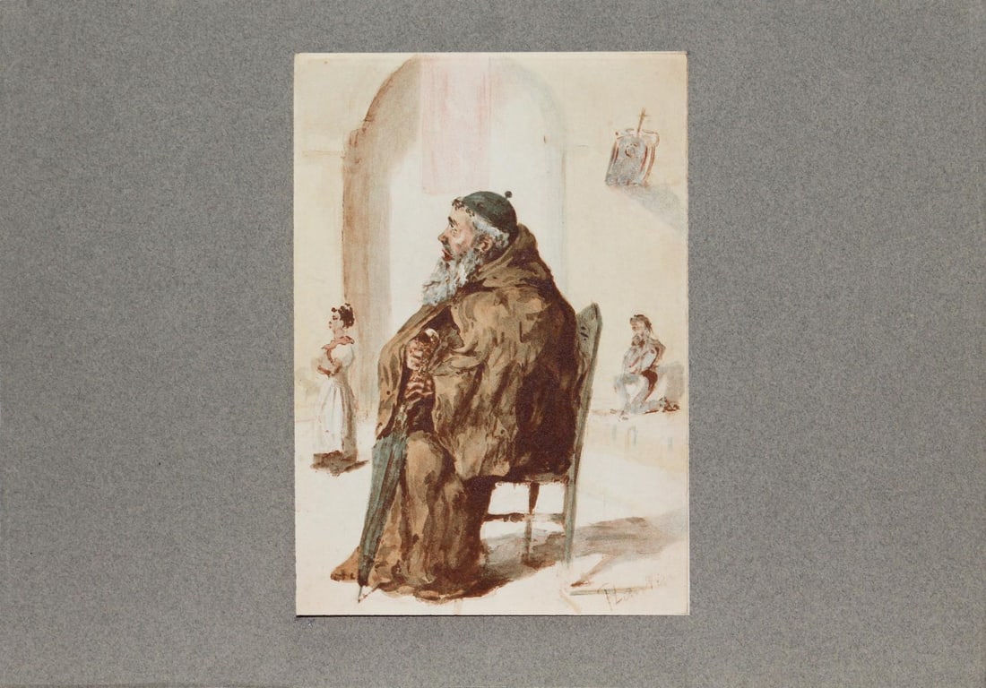 Henri Toulouse-Lautrec (After) - Monte Assis Dans Une: Artist: Henri Toulouse-Lautrec (After) Title: Monte Assis Dans Une Eglise Year: 1930 Dimensions: 7in. by 10in. Edition: V from the rare limited edition of X Publisher: Chez Hellee et Sergent Paris