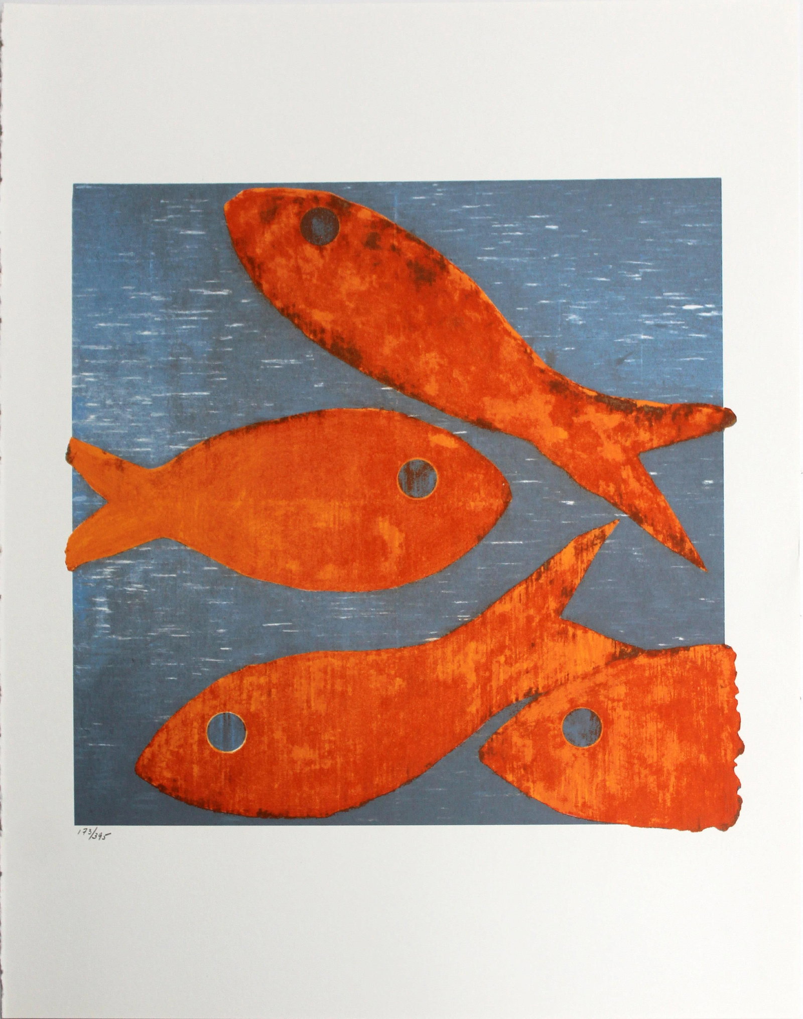 Donald Sultan - Gold Fish: Artist: Donald Sultan Title: Gold Fish Year: 1998 Dimensions: 22in. by 17in. Edition: From the limited edition of 395 Publisher: Marco Fine Arts Contemporary Atelier El Segundo Suite: Visual Poetics