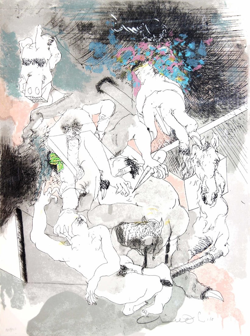 Uri Lifshitz - Untitled: Artist: Uri Lifshitz Title: Untitled Year: 1978 Dimensions: 25.5in. by 19.5in. Edition: 151 from the limited edition of 190 Publisher: Graphart Publishers Tel Aviv Suite: Ten Painters on War and