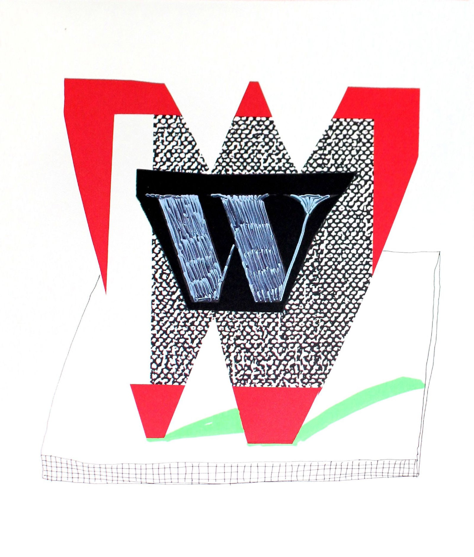 David Hockney - Letter W from "Hockney: Artist: David Hockney Title: Letter W from "Hockney's Alphabet" Year: 1991 Dimensions: 12 5/8in. by 9 5/8in. Edition: From the rare limited edition of 300 Publisher: Faber and Faber Limited London