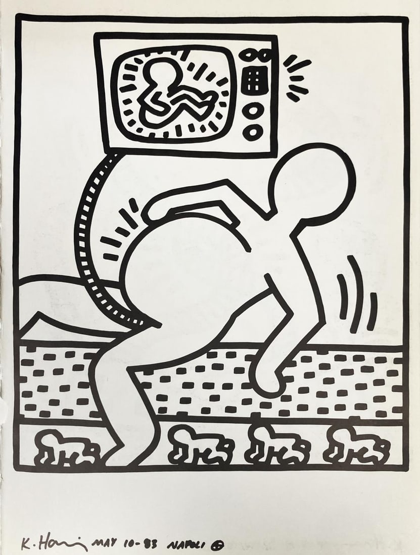 Keith Haring - Untitled XXI: Artist: Keith Haring Title: Untitled XXI Year: 1983 Dimensions: 12.5in. by 9.5in. Edition: From the rare limited edition Publisher: La Galerie de Poche