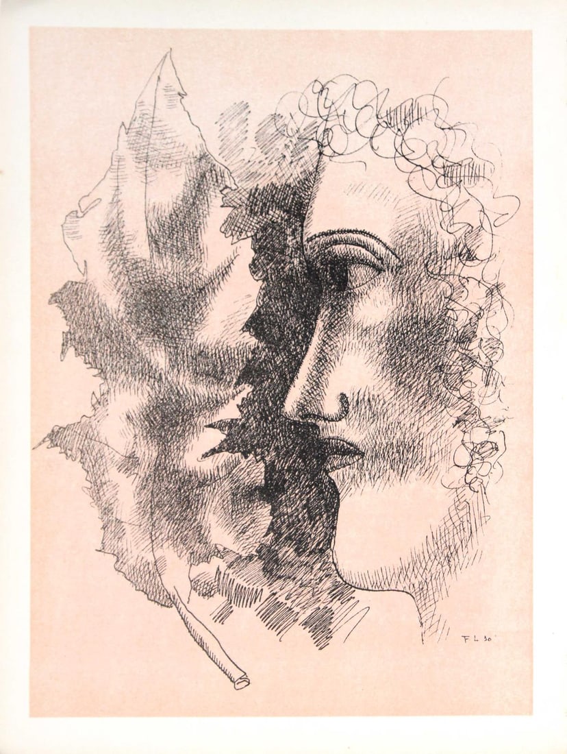 Fernand Leger - Tet et Feuille: Artist: Fernand Leger Title: Tet et Feuille Year: 1939 Dimensions: 14in. by 10.25in. Edition: From the rare limited edition Medium: Original color lithograph on paper Condition: Excellent Signature