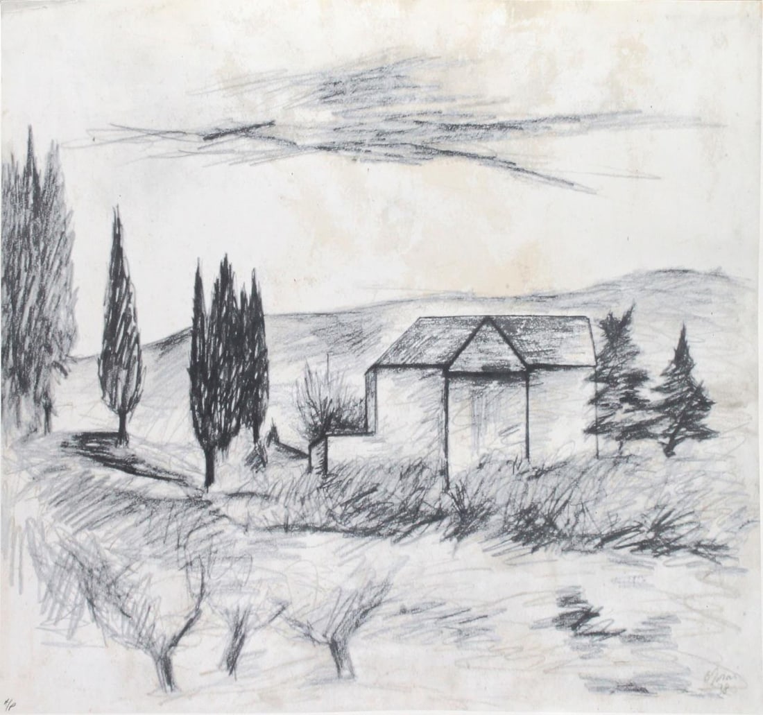 Ottone Rosai (After) - Tavola 36: Artist: Ottone Rosai (After) Title: Tavola 36 Year: 1963 Dimensions: 14 7/8in. by 19 1/8in. Edition: From the rare limited Artist Proof edition Suite: 40 Disegni Di Maestri Moderni Medium: Original
