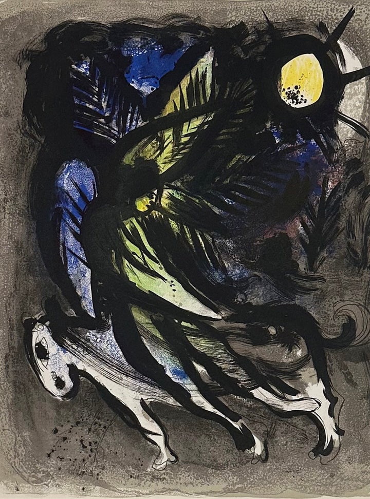 Marc Chagall - The Angel: Artist: Marc Chagall Title: The Angel Year: 1960 Dimensions: 12 1/2 x 9 1/2 in. Edition: 3 from the limited edition of 100 Publisher: Andre Sauret, Monte Carlo Suite: The Lithographs of Chagall,