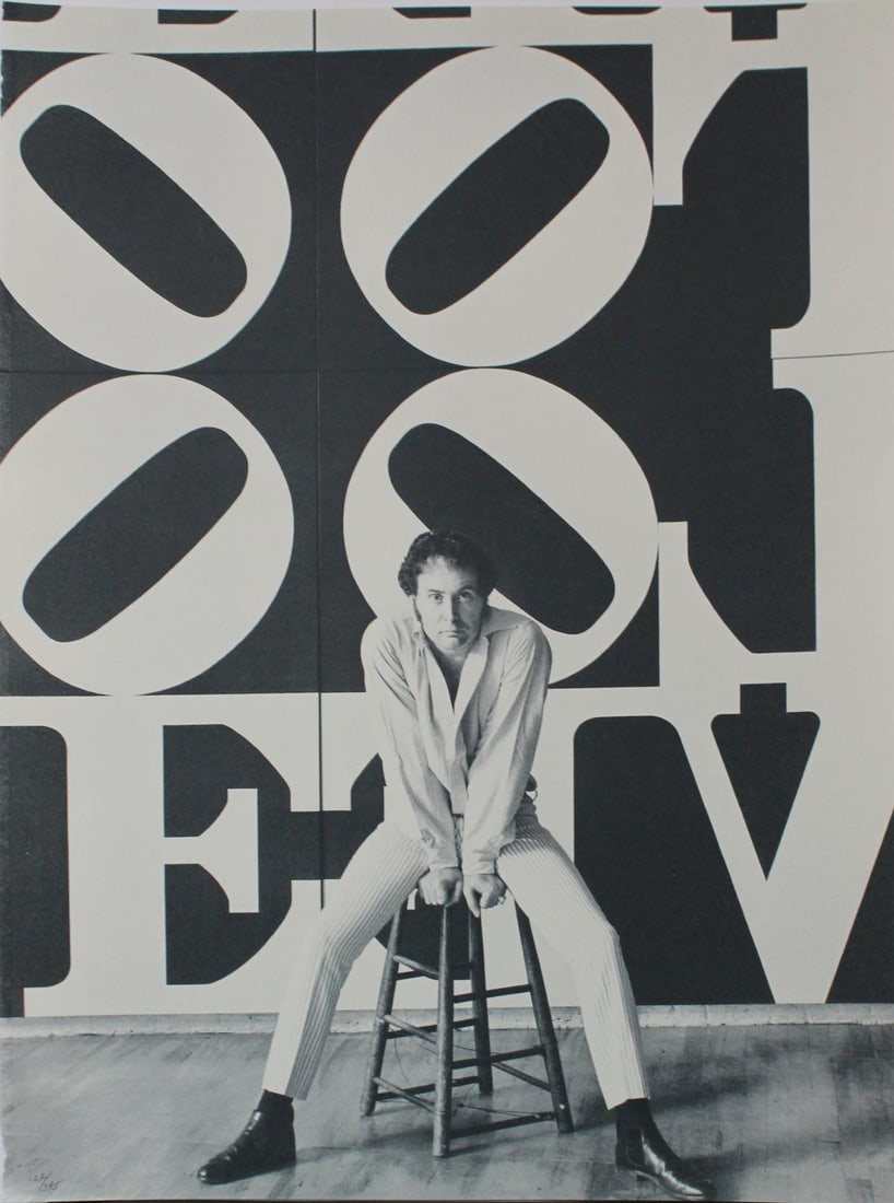 Robert Indiana - Portrait with Love Square: Artist: Robert Indiana Title: Portrait with Love Square Year: 1997 Dimensions: 22in. by 17in. Edition: From the rare limited edition of 395 Suite: The American Dream Medium: Original color serigraph