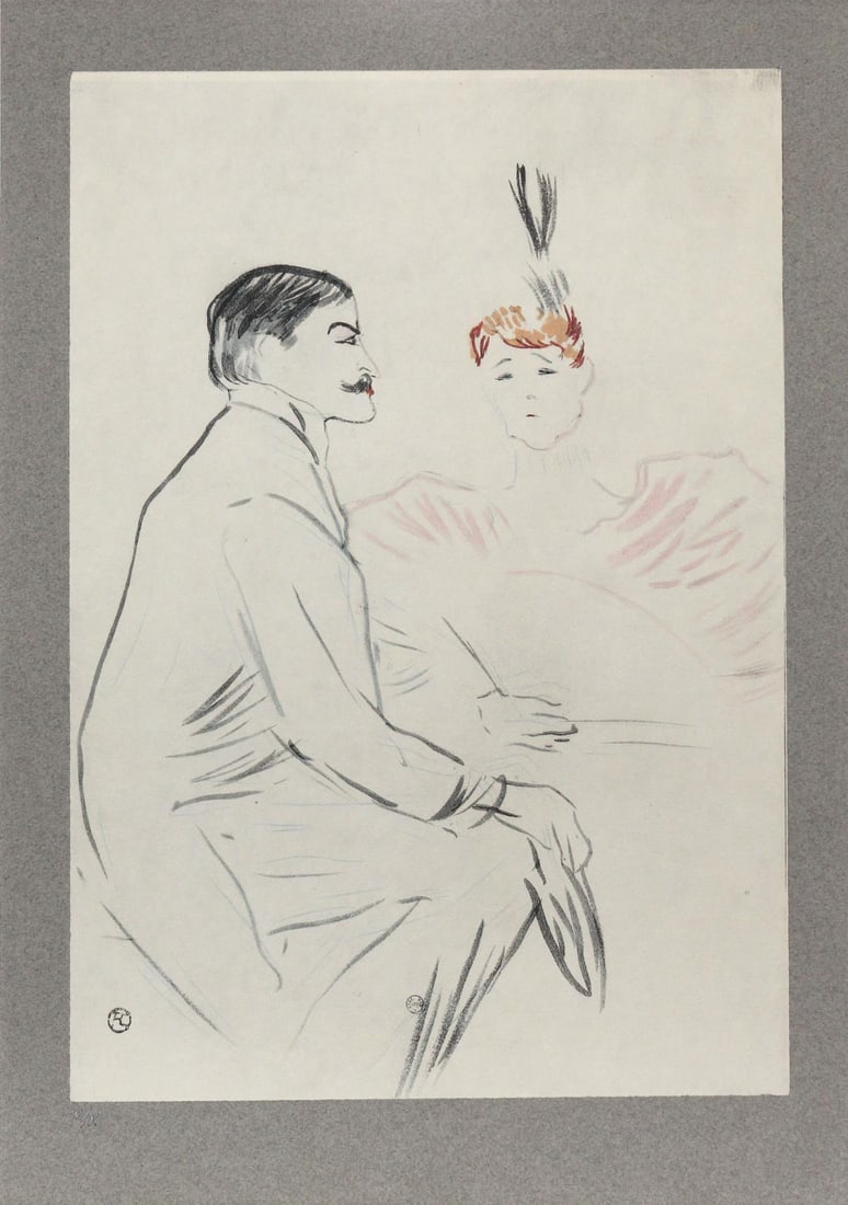 Henri Toulouse-Lautrec (After) - Lucien Guitry et: Artist: Henri Toulouse-Lautrec (After) Title: Lucien Guitry et Jeanne Grainer Dans Year: 1930 Dimensions: 12 1/2in. by 14 3/4in. Edition: V from the rare limited edition of X Publisher: Chez Hellee