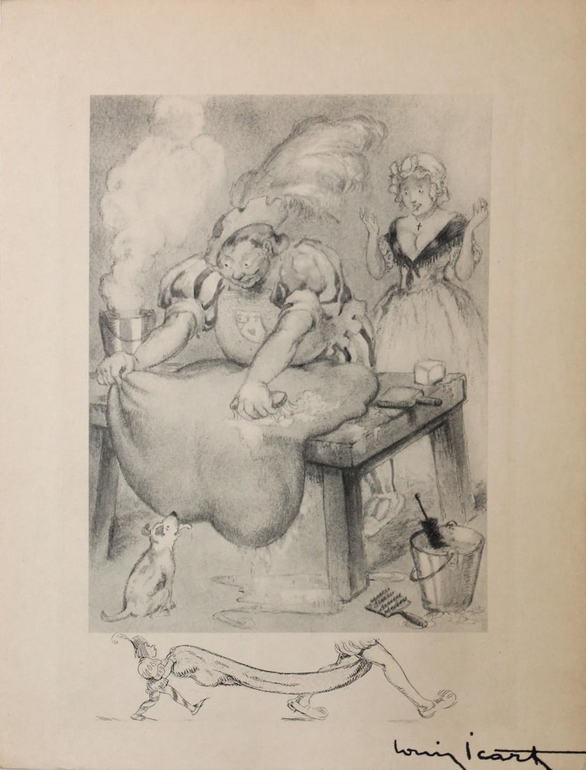 Louis Icart - Untitled from "Gargantua et Pantagruel": Artist: Louis Icart Title: Untitled from "Gargantua et Pantagruel" Year: 1936 Dimensions: 9.5in. by 7.3in. Edition: From the extremely rare limited edition of 76 Publisher: Le Vasseur et Cie Paris