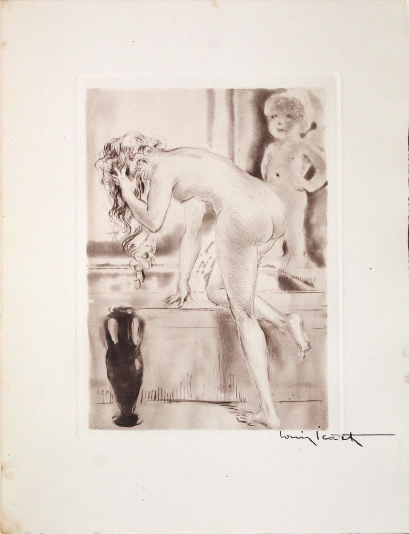 Louis Icart - Untitled from "Les Amours de Psyche de: Artist: Louis Icart Title: Untitled from "Les Amours de Psyche de Cupidon" Year: 1949 Dimensions: 12 1/2in. by 9 3/4in. Edition: From the rare limited edition of 50 Publisher: Editions de la Cite
