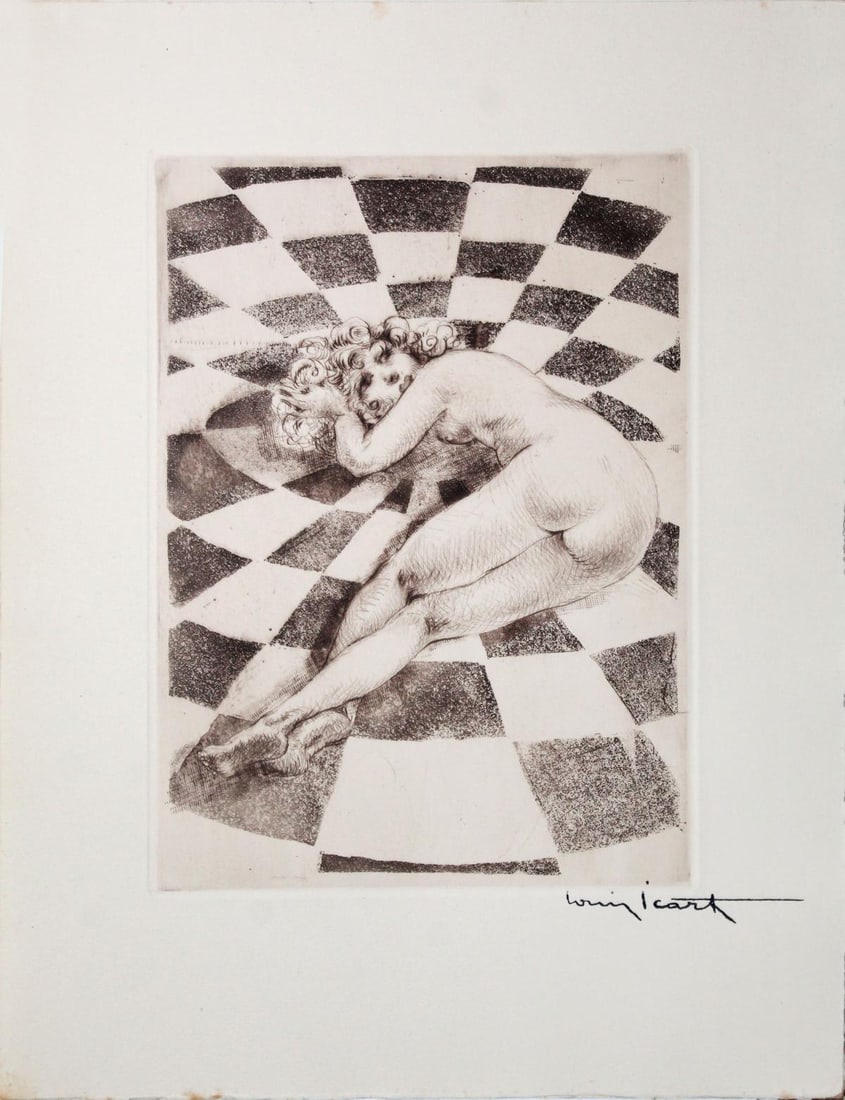 Louis Icart - Untitled from "Les Amours de Psyche de: Artist: Louis Icart Title: Untitled from "Les Amours de Psyche de Cupidon" Year: 1949 Dimensions: 12 1/2in. by 9 3/4in. Edition: From the rare limited edition of 50 Publisher: Editions de la Cite