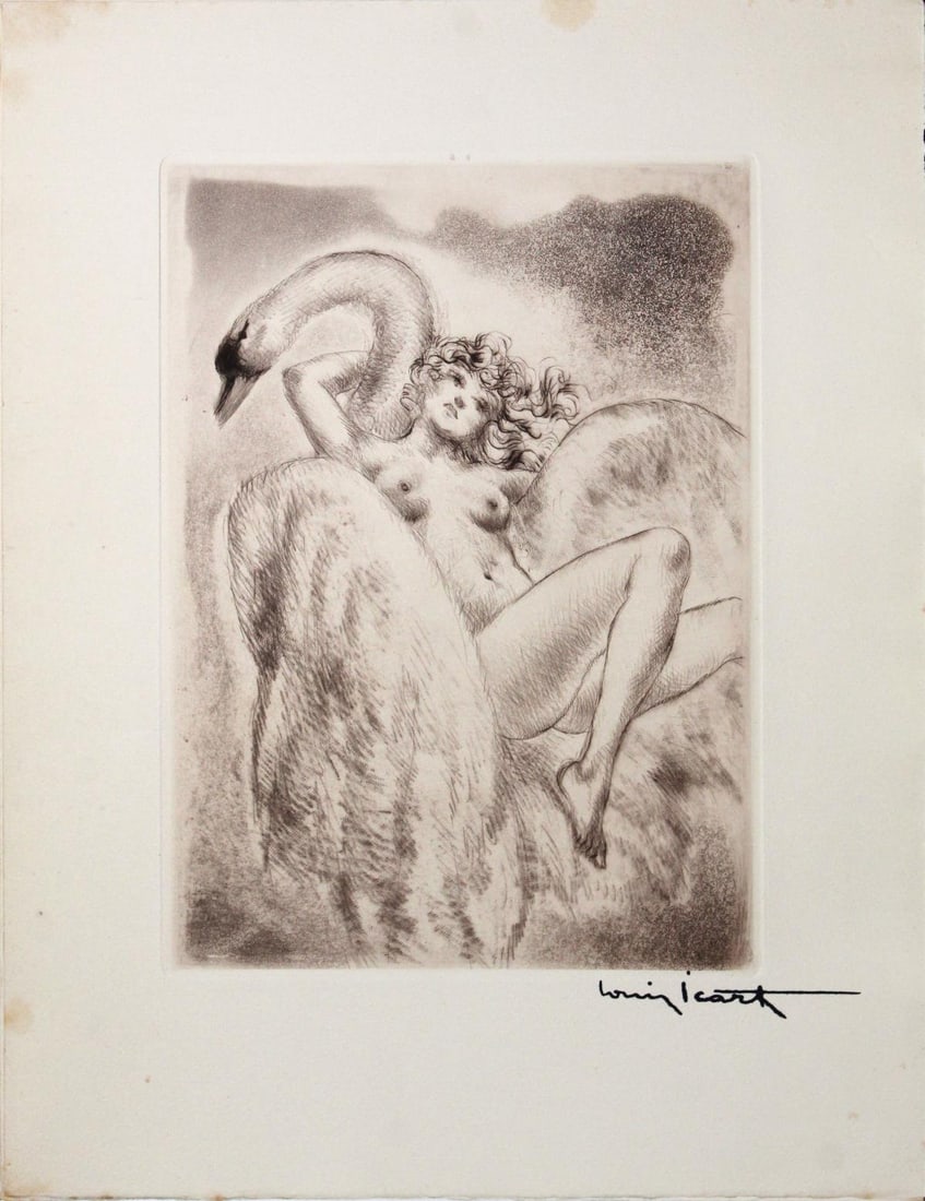 Louis Icart - Untitled from "Les Amours de Psyche de: Artist: Louis Icart Title: Untitled from "Les Amours de Psyche de Cupidon" Year: 1949 Dimensions: 12 1/2in. by 9 3/4in. Edition: From the rare limited edition of 50 Publisher: Editions de la Cite
