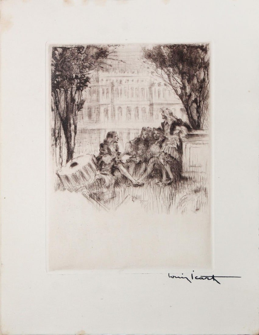 Louis Icart - Untitled from "Les Amours de Psyche de: Artist: Louis Icart Title: Untitled from "Les Amours de Psyche de Cupidon" Year: 1949 Dimensions: 12 1/2in. by 9 3/4in. Edition: From the rare limited edition of 50 Publisher: Editions de la Cite