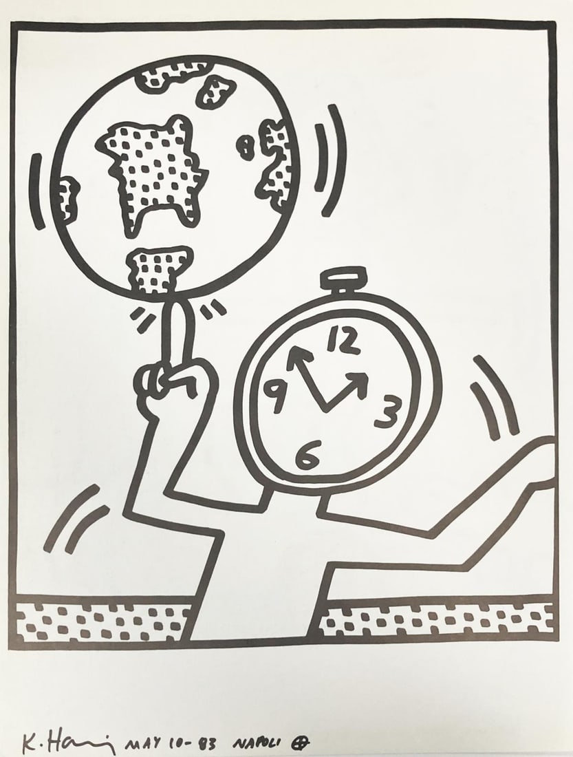 Keith Haring - Untitled IV: Artist: Keith Haring Title: Untitled IV Year: 1983 Dimensions: 12.5in. by 9.5in. Edition: From the rare limited edition Publisher: La Galerie de Poche <