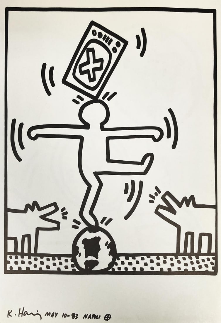 Keith Haring - Untitled II: Artist: Keith Haring Title: Untitled II Year: 1983 Dimensions: 12.5in. by 9.5in. Edition: From the rare limited edition Publisher: La Galerie de Poche <