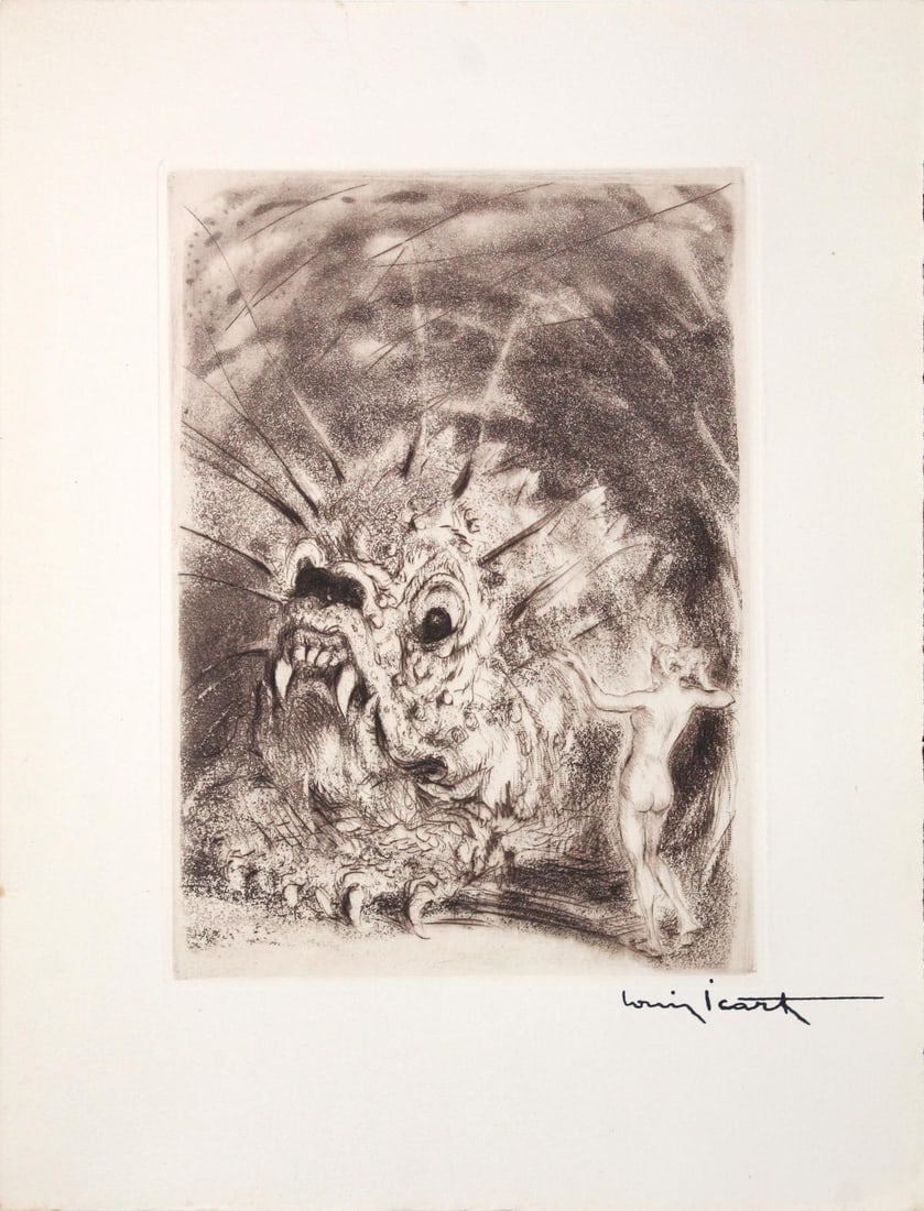 Louis Icart - Untitled from "Les Amours de Psyche de: Artist: Louis Icart Title: Untitled from "Les Amours de Psyche de Cupidon" Year: 1949 Dimensions: 12 1/2in. by 9 3/4in. Edition: From the rare limited edition of 50 Publisher: Editions de la Cite