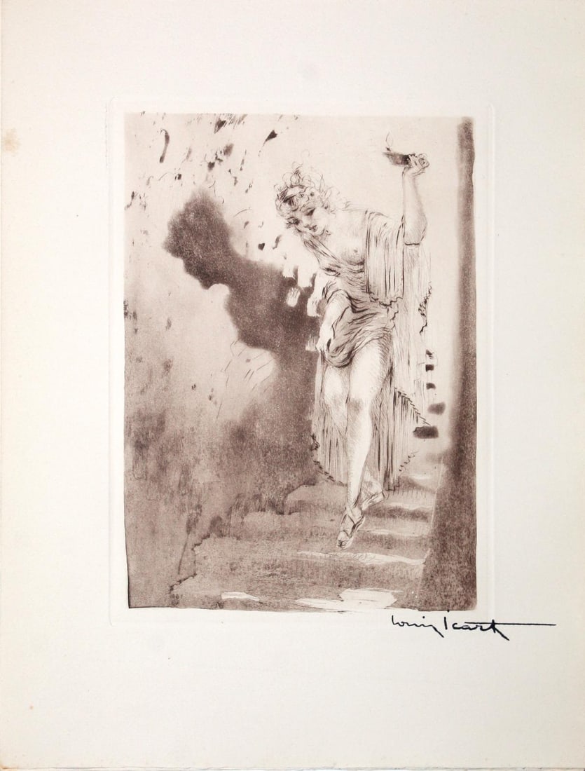 Louis Icart - Untitled from "Les Amours de Psyche de: Artist: Louis Icart Title: Untitled from "Les Amours de Psyche de Cupidon" Year: 1949 Dimensions: 12 1/2in. by 9 3/4in. Edition: From the rare limited edition of 50 Publisher:<