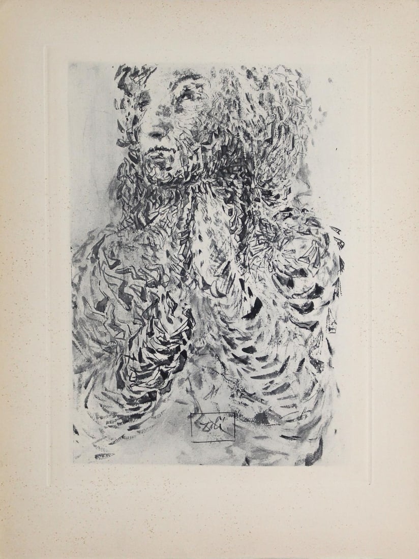Salvador Dali - Divine Foreknowledge: Artist: Salvador Dali Title: Divine Foreknowledge Year: 1964 Dimensions: 10.25in. by 13in. Edition: From the rare limited edition of 165 in blue/gray Publisher: Les Heures