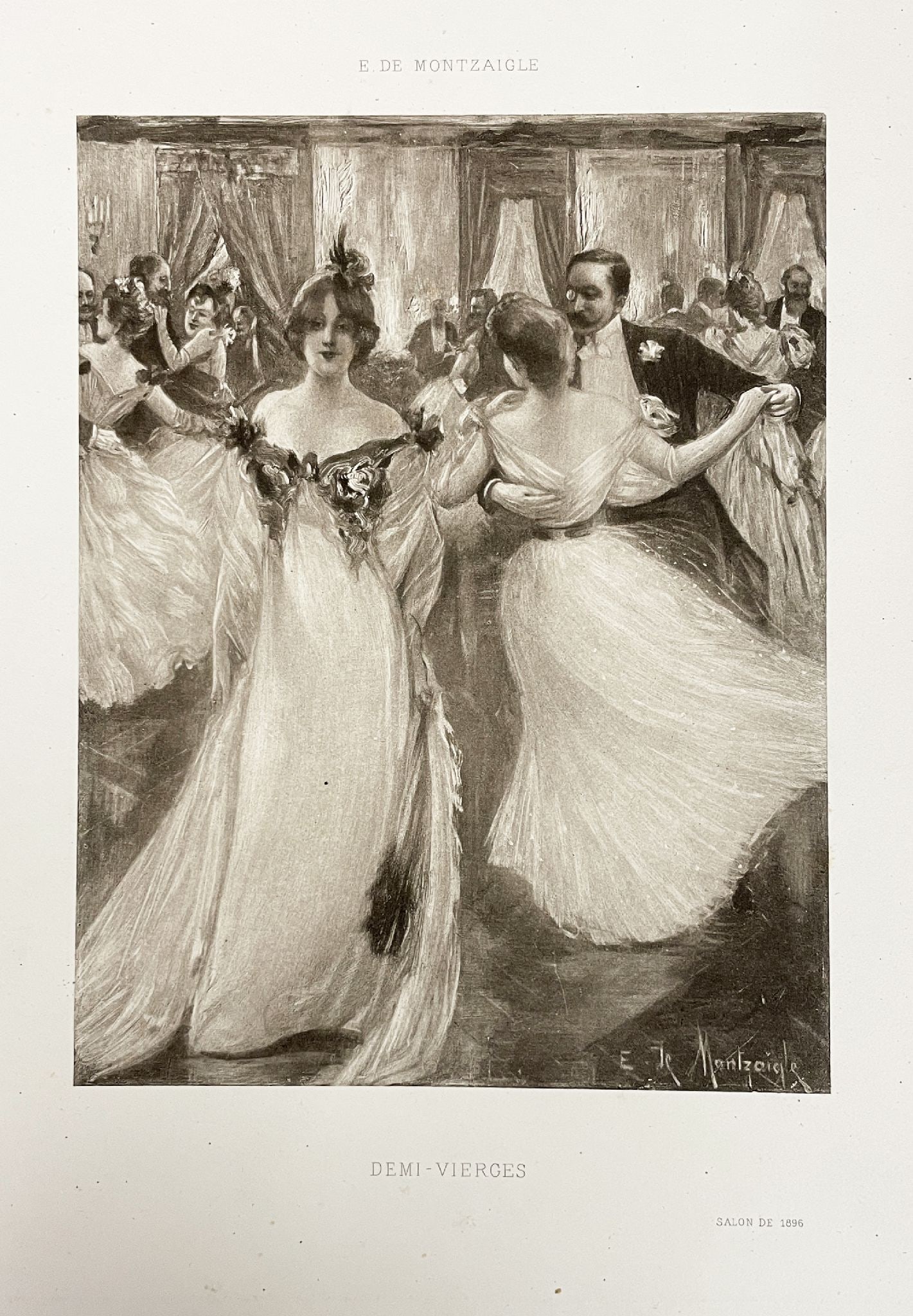 Edgard de Saint-Pierre Montzaigle - Dance Demi Vierges: Artist: Edgard de Saint-Pierre Montzaigle Title: Dance Demi Vierges Year: 1896 Dimensions: 12 1/2 x 8 in. Edition: From the rare limited edition Medium: Original heliograuvre on paper Condition: