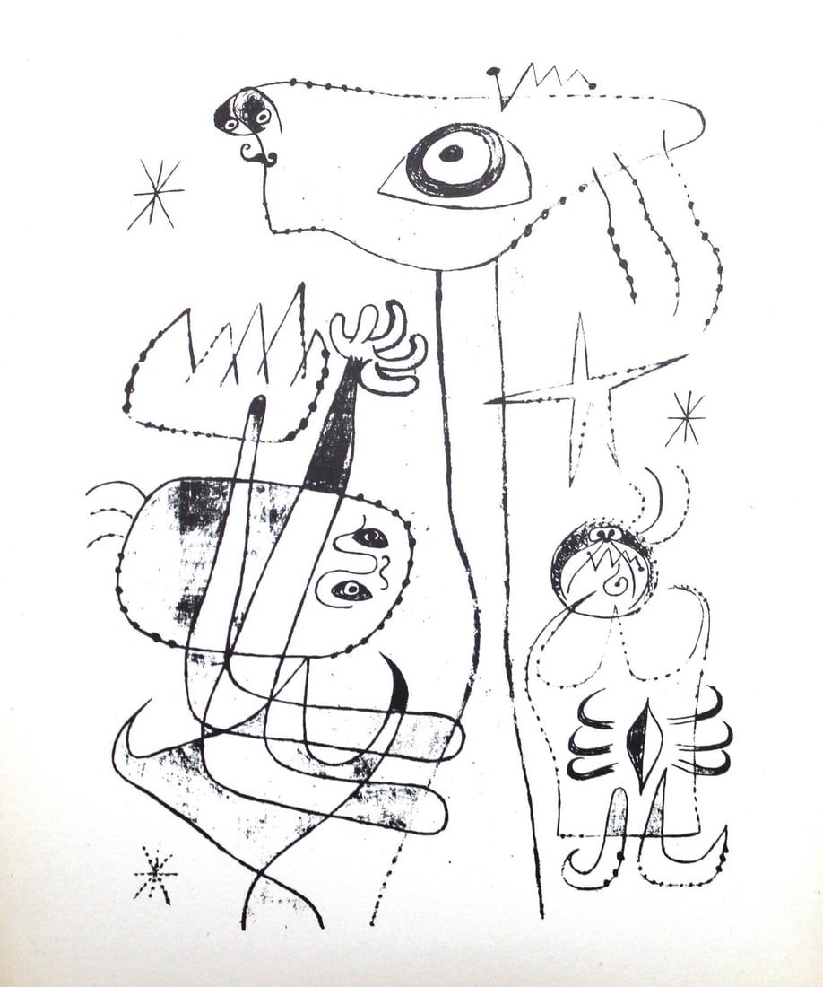 Joan Miro - Lithograph XXXVII: Artist: Joan Miro Title: Lithograph XLVIII Year: 1947 Dimensions: 11in. by 8.5in. Edition: from rare edition of 1500 Publisher: Curt Valentin Medium: