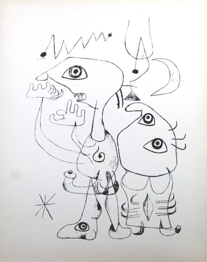 Joan Miro - Lithograph XXXIII: Artist: Joan Miro Title: Lithograph XLVIII Year: 1947 Dimensions: 11in. by 8.5in. Edition: from rare edition of 1500 Publisher: Curt Valentin Medium: