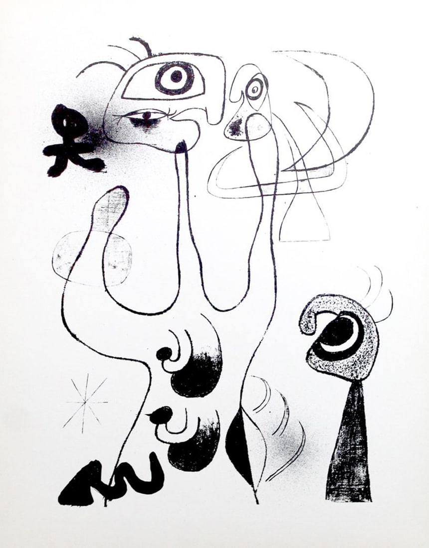 Joan Miro - Lithograph XXX: Artist: Joan Miro Title: Lithograph XLVIII Year: 1947 Dimensions: 11in. by 8.5in. Edition: from rare edition of 1500 Publisher: Curt Valentin Medium: Lithograph Notes: Portfolio The Prints of Miro?